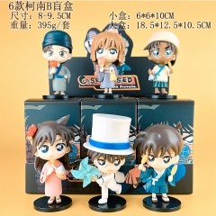 6PCS/SET 8-9.5cm Detective Conan Cartoon Surprise Blind Box Anime PVC Figure Toy
