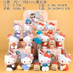12PCS/SET 6-7cm Sanrio Hello Kitty Cartoon Surprise Blind Box Anime PVC Figure Toy