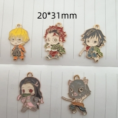 5 Styles 10PCS/SET Demon Slayer: Kimetsu no Yaiba Cartoon Pin Anime Alloy Brooch