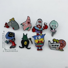 10个 可爱卡通海绵宝宝派大星金属胸针衣服装饰diy徽章别针饰品