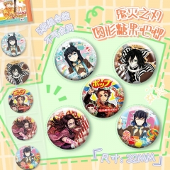 32mm 5PCS/SET Demon Slayer: Kimetsu no Yaiba Cartoon Pin Anime Tinplate Brooch