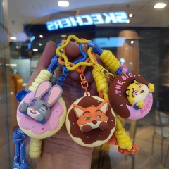 3 Styles Zootopia Cartoon Anime PVC Figures Keychain