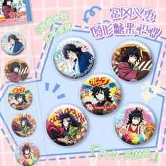 32mm 5PCS/SET Demon Slayer: Kimetsu no Yaiba Tomioka Giyuu Cartoon Pin Anime Tinplate Brooch