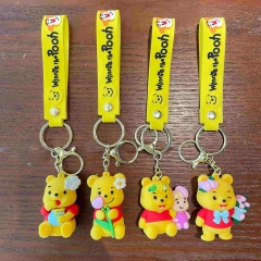 4 Styles Winnie the Pooh Cartoon Anime  PVC Figure Keychain
