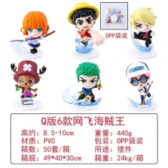 OPP Bag）6PCS/SET 8.5-10CM One Piece Cartoon Anime PVC Figure Toy