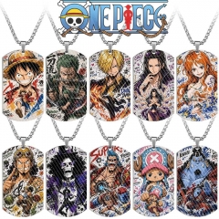10 Styles One Piece Monkey D Luffy Cartoon Anime Stainless Steel Necklace
