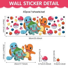 90*30cm Pokemon Cartoon PVC Anime Sticker