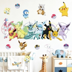 4 Styles 90*30cm Pokemon Pikachu Cartoon PVC Anime Sticker