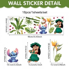 90*30cm Lilo & Stitch Cartoon PVC Anime Sticker
