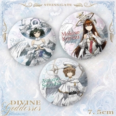 6 Styles Steins Gate Cartoon Pin Anime Tinplate Brooch