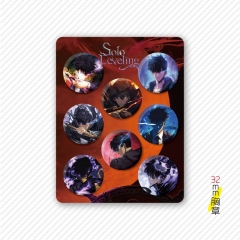 32MM 8PCS/SET Solo Leveling Cartoon Pin Anime Tinplate Brooch