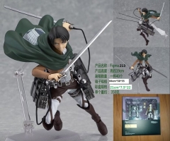 Figma Attack on Titan Levi Ackerman 213# Cartoon Figures Can Change Face Anime PVC Figure