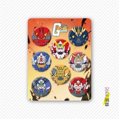32MM 8PCS/SET Mobile Suit Gundam Cartoon Pin Anime Tinplate Brooch