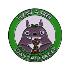 “种一棵树，拯救地球”-胸针龙猫与格鲁特混搭徽章地球气候别针