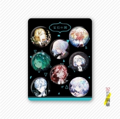 32MM 8PCS/SET Land of the Lustrous Cartoon Pin Anime Tinplate Brooch