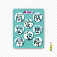 初音 动漫小胸章8个套  32MM
