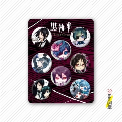 黑执事 动漫小胸章8个套  32MM