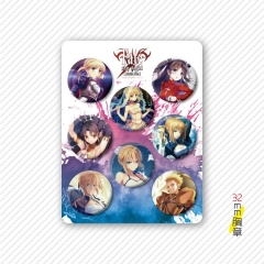 32MM 8PCS/SET Fate/Stay Night Cartoon Pin Anime Tinplate Brooch