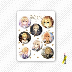 32MM 8PCS/SET Violet Evergarden Cartoon Pin Anime Tinplate Brooch