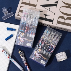 12支 YQiDuo创意卡通超人金属挂钩按动笔学生文具中性笔办公礼品笔批发