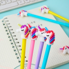 12支 创意卡通软胶独角兽造型中性笔学生高颜值礼品笔办公签字笔批发