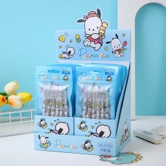 6支/袋 YQiDuo小狗狗6支袋装金属挂钩按动笔卡通可爱造型按压中性笔批发
