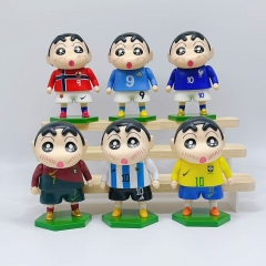 6PCS/SET Crayon Shin-chan Cartoon Anime PVC Figure Toy