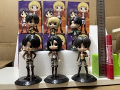 6PCS/SET Attack on Titan/Shingeki No Kyojin Cartoon Anime PVC Figures