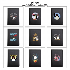 pingu 动漫印花pu车线笔记本硬皮本