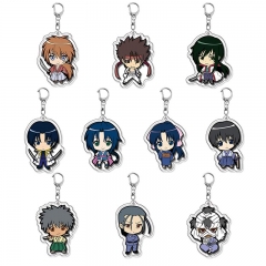 10 Styles Rurouni Kenshin Cartoon Acrylic Anime Keychain