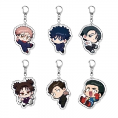 6 Styles Jujutsu Kaisen Cartoon Acrylic Anime Keychain
