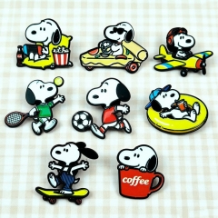8 Styles 10PCS/SET Snoopy Cartoon Pin Anime Alloy Brooch