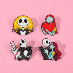 4 Styles The Nightmare Before Christmas Cartoon Pin Anime Alloy Brooch
