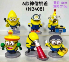 6PCS/SET 6cm Despicable Me Cartoon Anime PVC Figure Toy