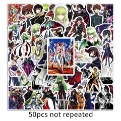 50PCS Code Geass Cartoon Anime Waterproof Stickers