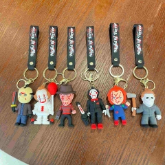 万圣节恐怖电影钥匙扣鬼脸恰奇小丑弗莱迪杰森麦克尔包包挂件礼品