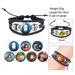 7PCS/SET Spirited Away Cartoon Anime Bracelets