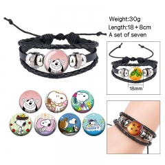 7PCS/SET Snoopy Cartoon Anime Bracelets