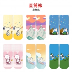 史努比  精品动漫全彩直筒袜