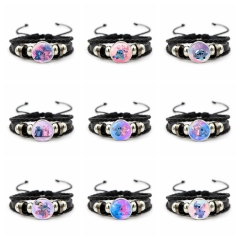 12 Styles Lilo & Stitch Cartoon Anime Leather Bracelet