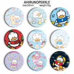 58mm 10 Styles Sanrio AHIRUNOPEKKLE Cartoon Pin Anime Tinplate Brooch