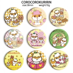 58mm 9 Styles Sanrio COROCOROKURIRIN Cartoon Pin Anime Tinplate Brooch