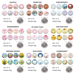 58mm 23 Styles 8PCS/SET Sanrio Aggretsuko Cartoon Pin Anime Tinplate Brooch