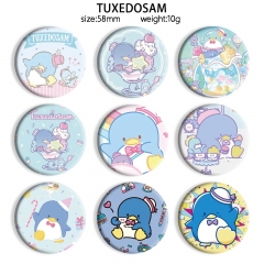 58mm 11 Styles Sanrio TUXEDOSAM Cartoon Pin Anime Tinplate Brooch