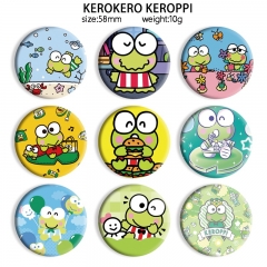 58mm 12 Styles Sanrio KeroKero Keroppi Cartoon Pin Anime Tinplate Brooch
