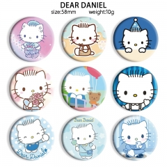 58mm 10 Styles Sanrio DEAR DANIEL Cartoon Pin Anime Tinplate Brooch