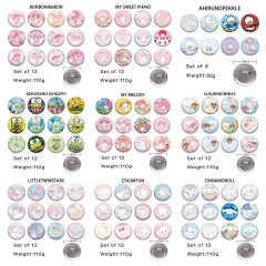 44mm 9 Styles 12PCS/SET Sanrio My Melody Cartoon Pin Anime Tinplate Brooch