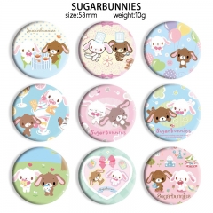 58mm 12 Styles Sanrio SUGARBUNNIES Cartoon Pin Anime Tinplate Brooch