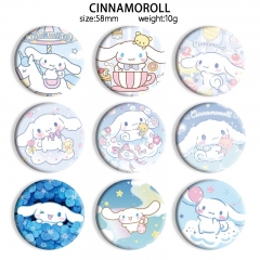 58mm 13 Styles Sanrio Cinnamoroll Cartoon Pin Anime Tinplate Brooch