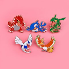5 Styles Pokemon Cartoon Pin Anime Alloy Brooch
